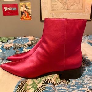 ZARA Metallic Pink Booties